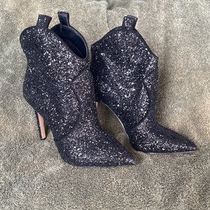 Sparkly black booties